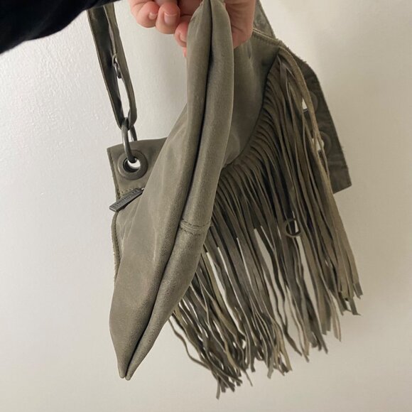 Hammitt Los Angeles Fringe Purse Bag Shoulder Crossbody Gray - Picture 7 of 11